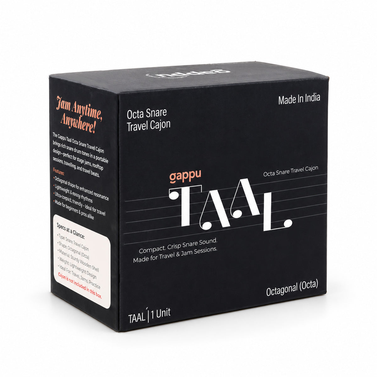 Taal Octa Snare | Gappu – 8-Sided Portable Cajon with Dual Tones