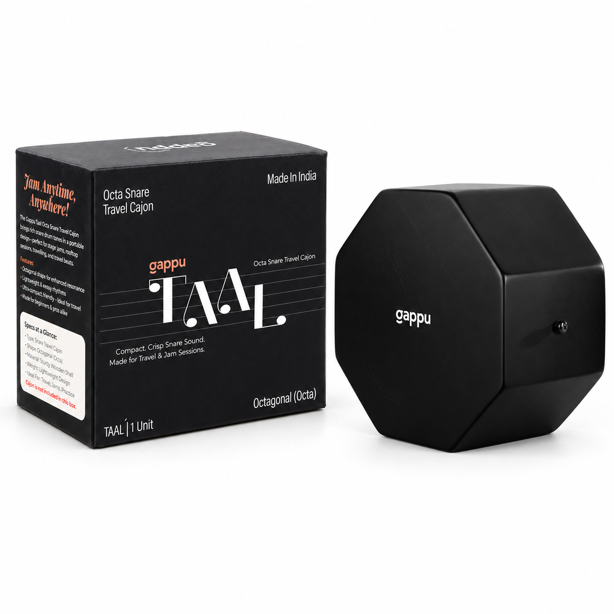Taal Octa Snare | Gappu – 8-Sided Portable Cajon with Dual Tones